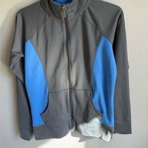 Womens S Gray/Blue Under Armour Semi-Fitted Athletic, Activewear, Running Jacket